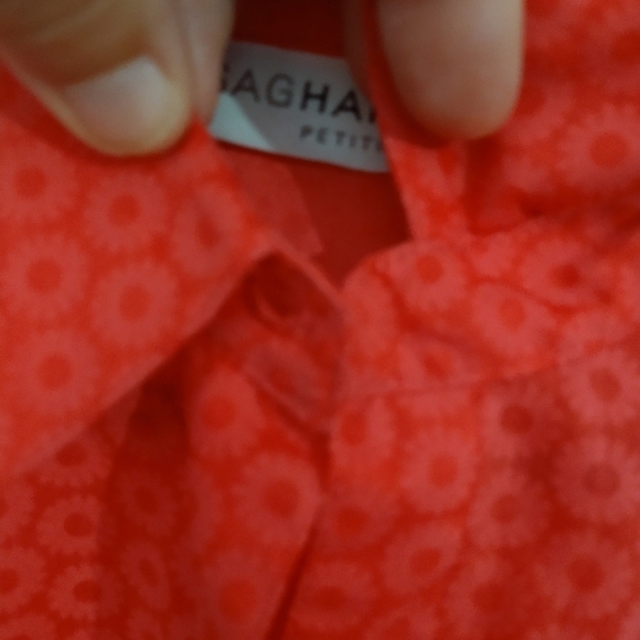 sag Harbor pink sheer circles design blouse. Size MP - Picture 3 of 9